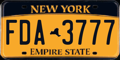 NY license plate FDA3777