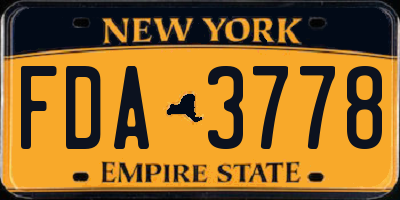 NY license plate FDA3778
