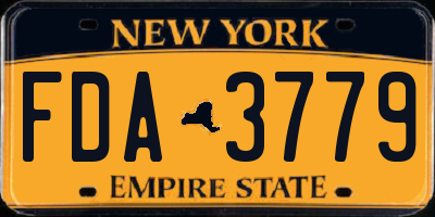 NY license plate FDA3779