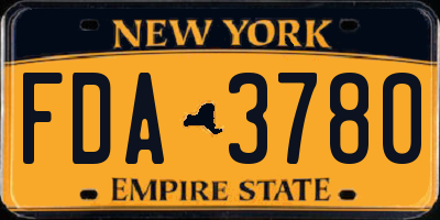 NY license plate FDA3780