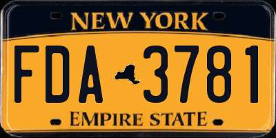 NY license plate FDA3781