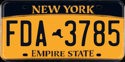 NY license plate FDA3785
