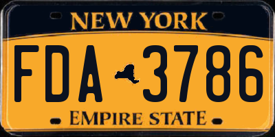 NY license plate FDA3786