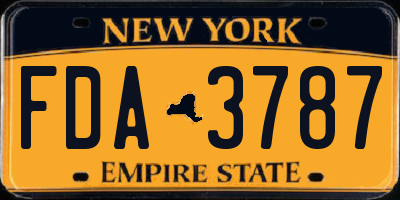 NY license plate FDA3787