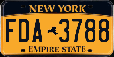 NY license plate FDA3788