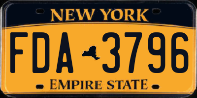 NY license plate FDA3796