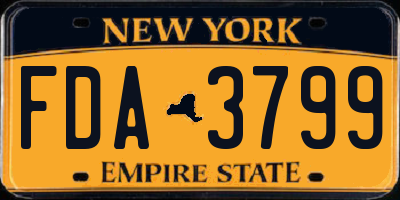 NY license plate FDA3799