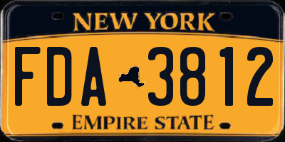 NY license plate FDA3812