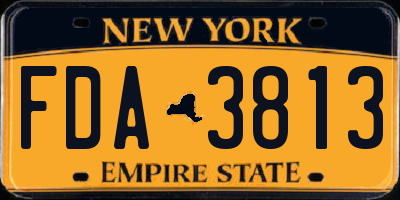 NY license plate FDA3813