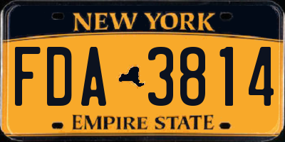 NY license plate FDA3814