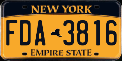 NY license plate FDA3816