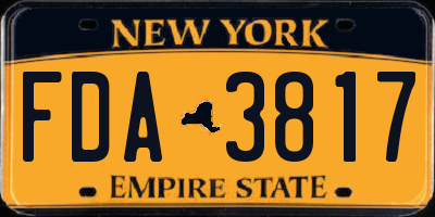 NY license plate FDA3817
