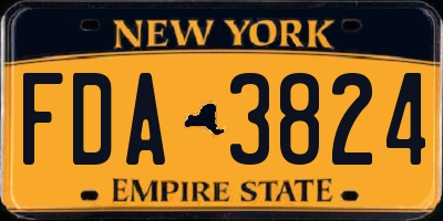 NY license plate FDA3824