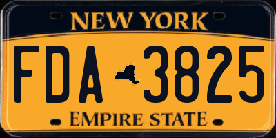 NY license plate FDA3825
