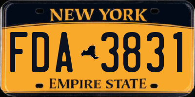 NY license plate FDA3831