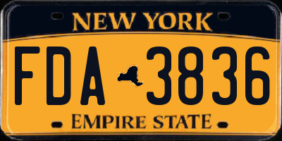 NY license plate FDA3836
