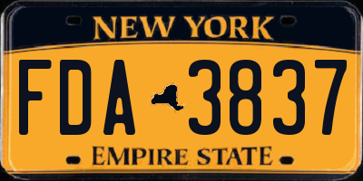 NY license plate FDA3837