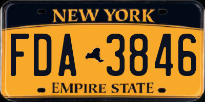 NY license plate FDA3846