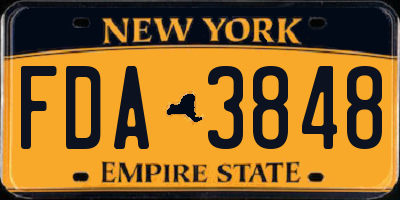 NY license plate FDA3848