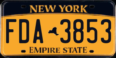 NY license plate FDA3853