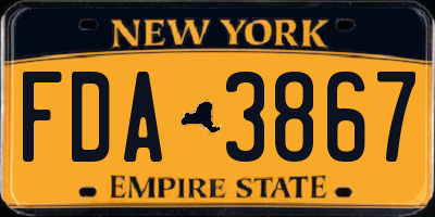 NY license plate FDA3867