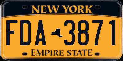 NY license plate FDA3871