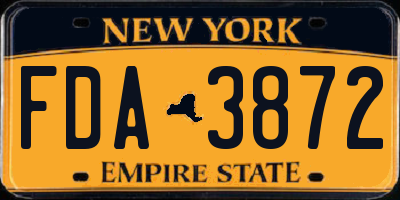 NY license plate FDA3872