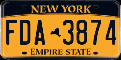 NY license plate FDA3874