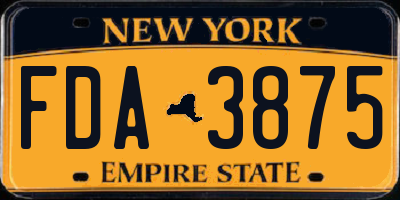 NY license plate FDA3875