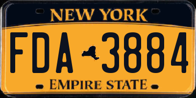 NY license plate FDA3884