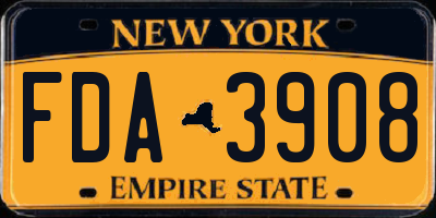 NY license plate FDA3908