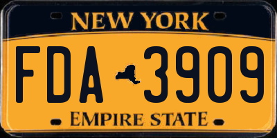 NY license plate FDA3909