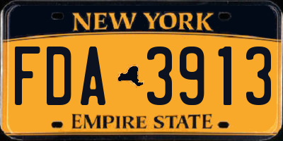 NY license plate FDA3913