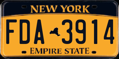 NY license plate FDA3914