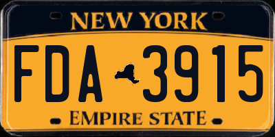 NY license plate FDA3915
