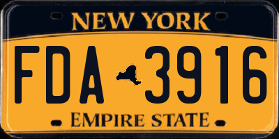 NY license plate FDA3916