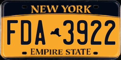 NY license plate FDA3922