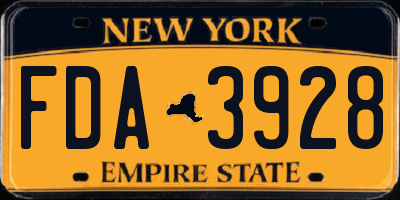 NY license plate FDA3928