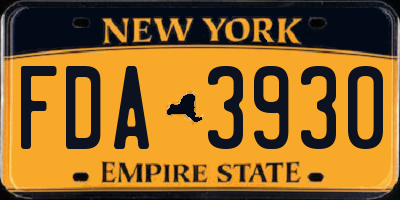 NY license plate FDA3930