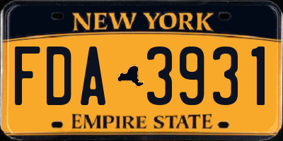 NY license plate FDA3931