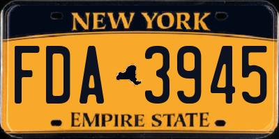 NY license plate FDA3945