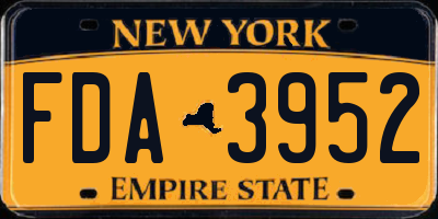 NY license plate FDA3952