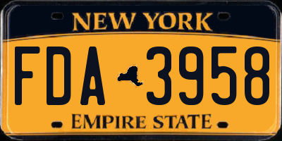 NY license plate FDA3958