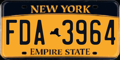 NY license plate FDA3964