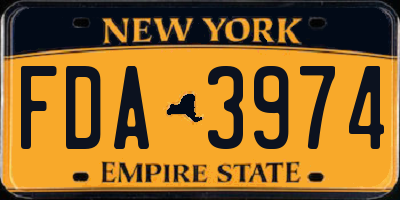 NY license plate FDA3974