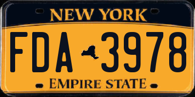 NY license plate FDA3978