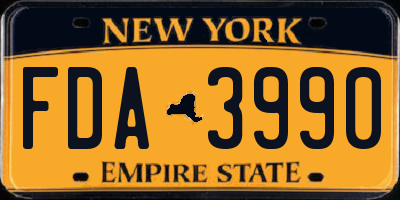 NY license plate FDA3990
