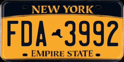NY license plate FDA3992