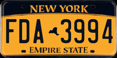 NY license plate FDA3994