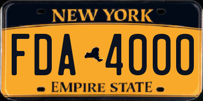 NY license plate FDA4000